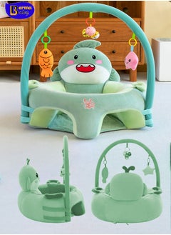 Berma Baby Baby Sitting Support Seat Sofa With Toys Rack, Infant Learning Chair - Crystal Velvet Fabric, PP Cotton Filling, Perfect Toddler Gift to Learn to Sit  - Image 1