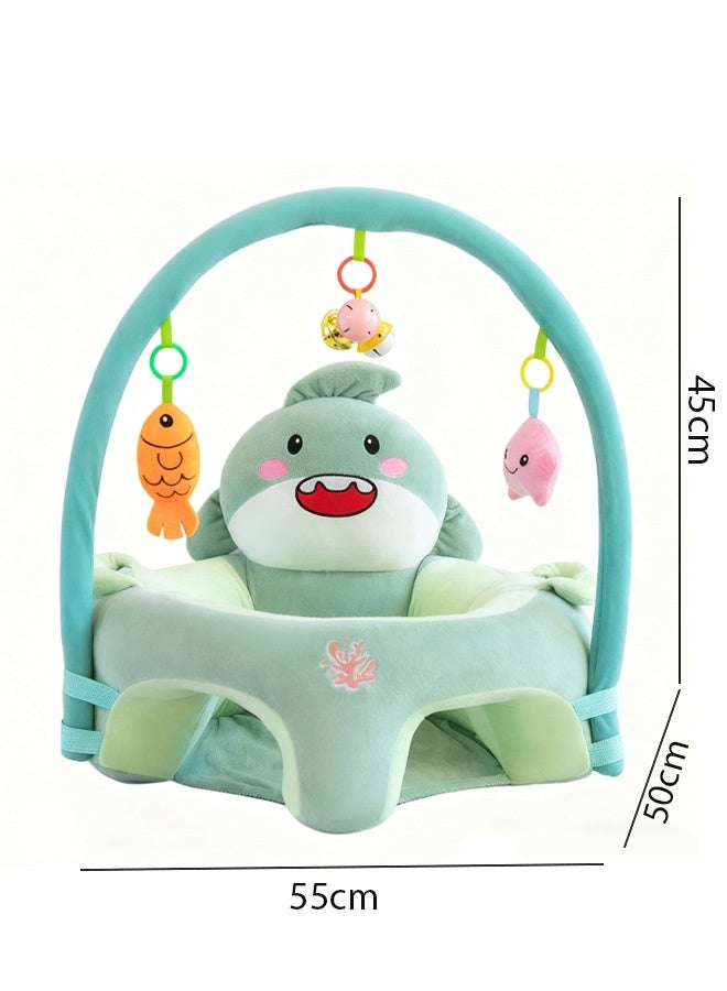 Berma Baby أريكة مقعد داعمة لجلوس الأطفال مع رف ألعاب، كرسي تعليم الرضع - قماش مخملي كريستالي، حشوة من قطن البولي بروبيلين، هدية مثالية للأطفال الصغار لتعلم الجلوس - Image 2