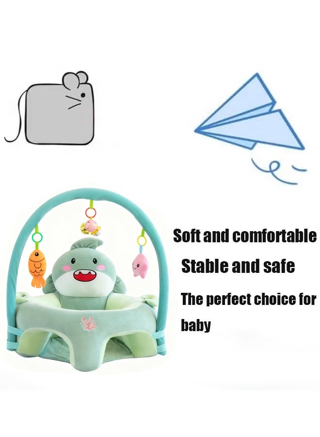 Berma Baby أريكة مقعد داعمة لجلوس الأطفال مع رف ألعاب، كرسي تعليم الرضع - قماش مخملي كريستالي، حشوة من قطن البولي بروبيلين، هدية مثالية للأطفال الصغار لتعلم الجلوس - Image 3