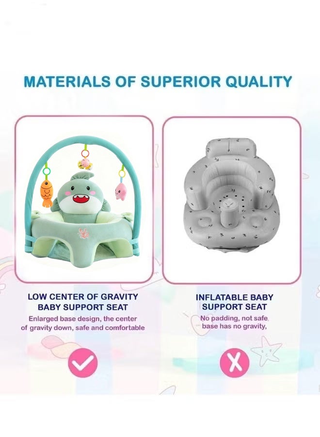 Berma Baby أريكة مقعد داعمة لجلوس الأطفال مع رف ألعاب، كرسي تعليم الرضع - قماش مخملي كريستالي، حشوة من قطن البولي بروبيلين، هدية مثالية للأطفال الصغار لتعلم الجلوس - Image 5