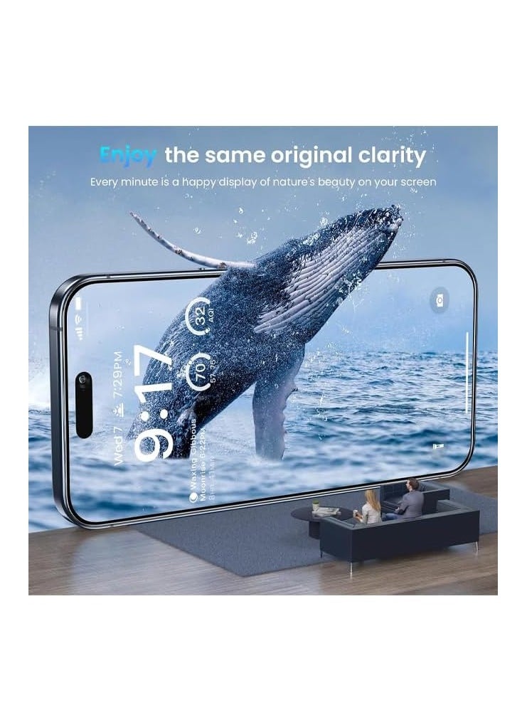 vesus Pack Of 3 Screen Protector Designed For iPhone 15 Pro Max Anti-Scratch Tempered Glass Clear HD Edge to Edge Full Coverage Friendly Film Screen Protector For Apple iPhone 15 Pro Max - Image 3