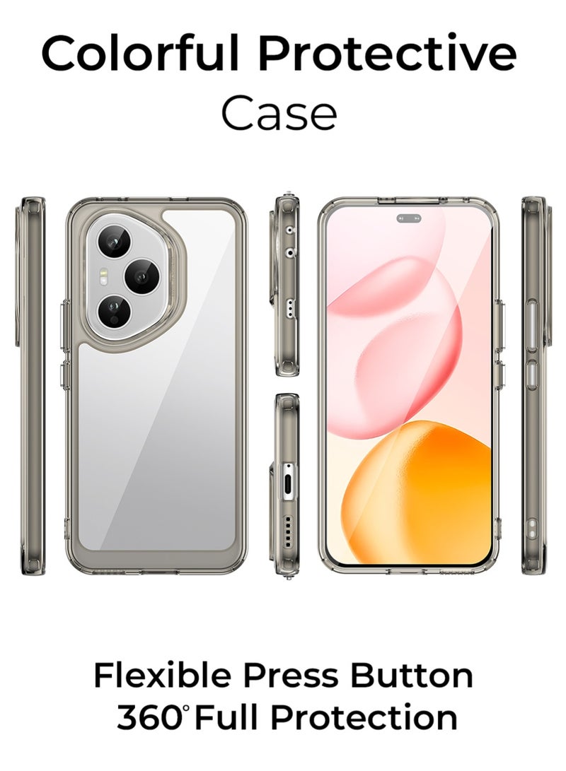 glassology حافظة لهونر 400 برو 5G رمادي واقية من الصدمات ومانعة للخدش غلاف سيليكون TPU ناعم - Image 3