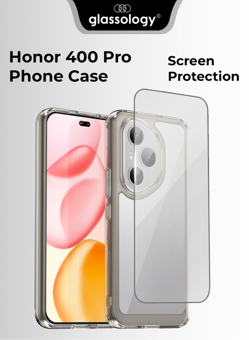 glassology حافظة لهونر 400 برو 5G رمادي واقية من الصدمات ومانعة للخدش غلاف سيليكون TPU ناعم - Image 1