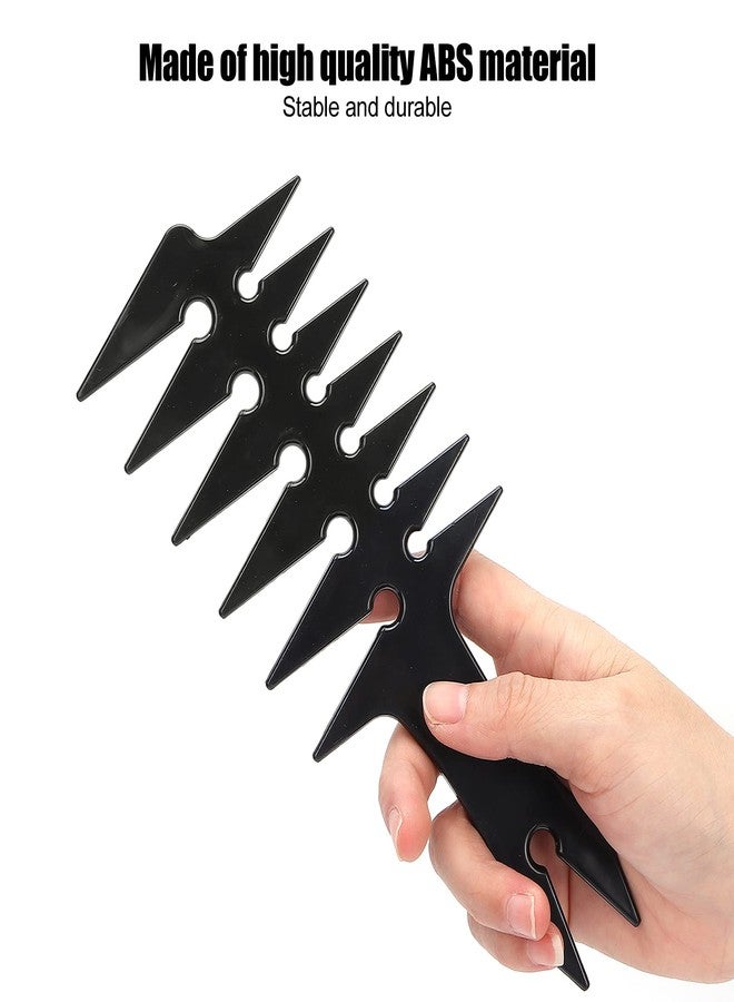 Luatoxry Wide Tooth Comb Men, 7.9in Texture Comb Men, ABS Mens Wide Tooth Combs with Handle, Retro Double Sided Combs for Family and Professional Salon Oil Hair Styles, Black - Image 3