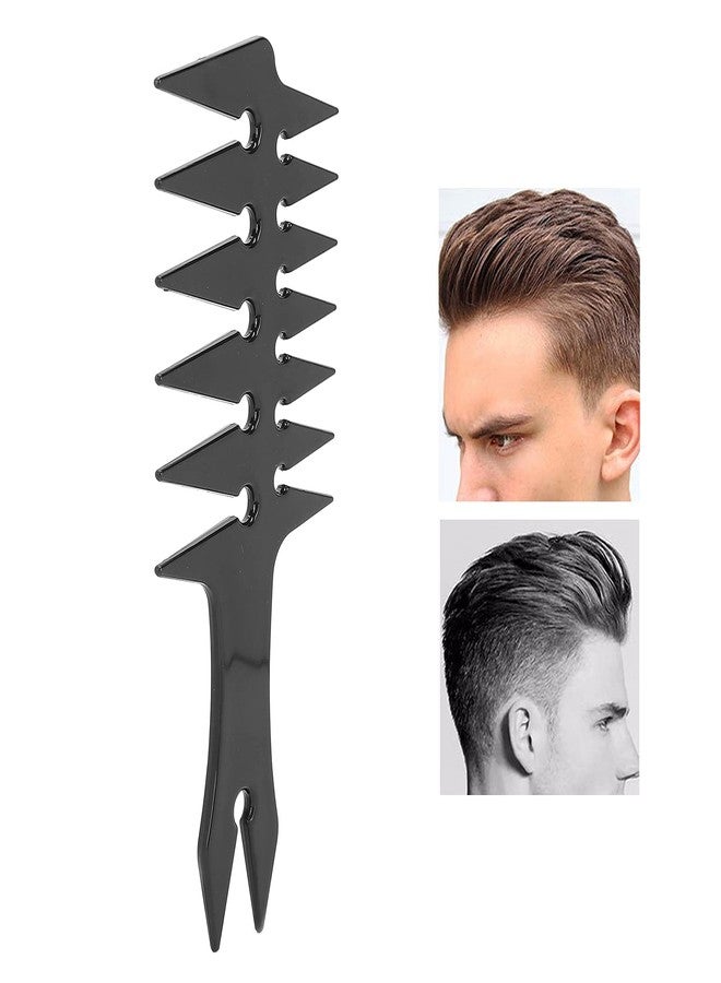 Luatoxry Wide Tooth Comb Men, 7.9in Texture Comb Men, ABS Mens Wide Tooth Combs with Handle, Retro Double Sided Combs for Family and Professional Salon Oil Hair Styles, Black - Image 5