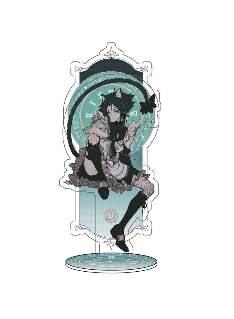 Genshin Impact Stand Figure Acrylic Ornaments Stand Model Collections Peripheral Statue Card Character Proof Series Transparent Figure Model Fans Decoration Collection Desk Decor Toys Cute(6pcs)  - Image 3