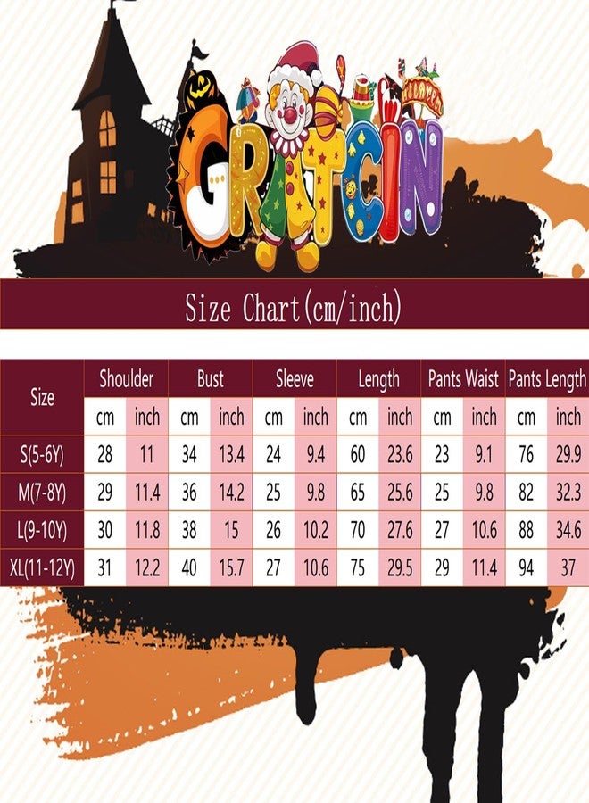 GRAJTCIN Kids Clown Costume for Girls Scary Halloween Cosplay Costumes Carnival Party Outfit Jester Dress (M, Red & Blue) - Image 4