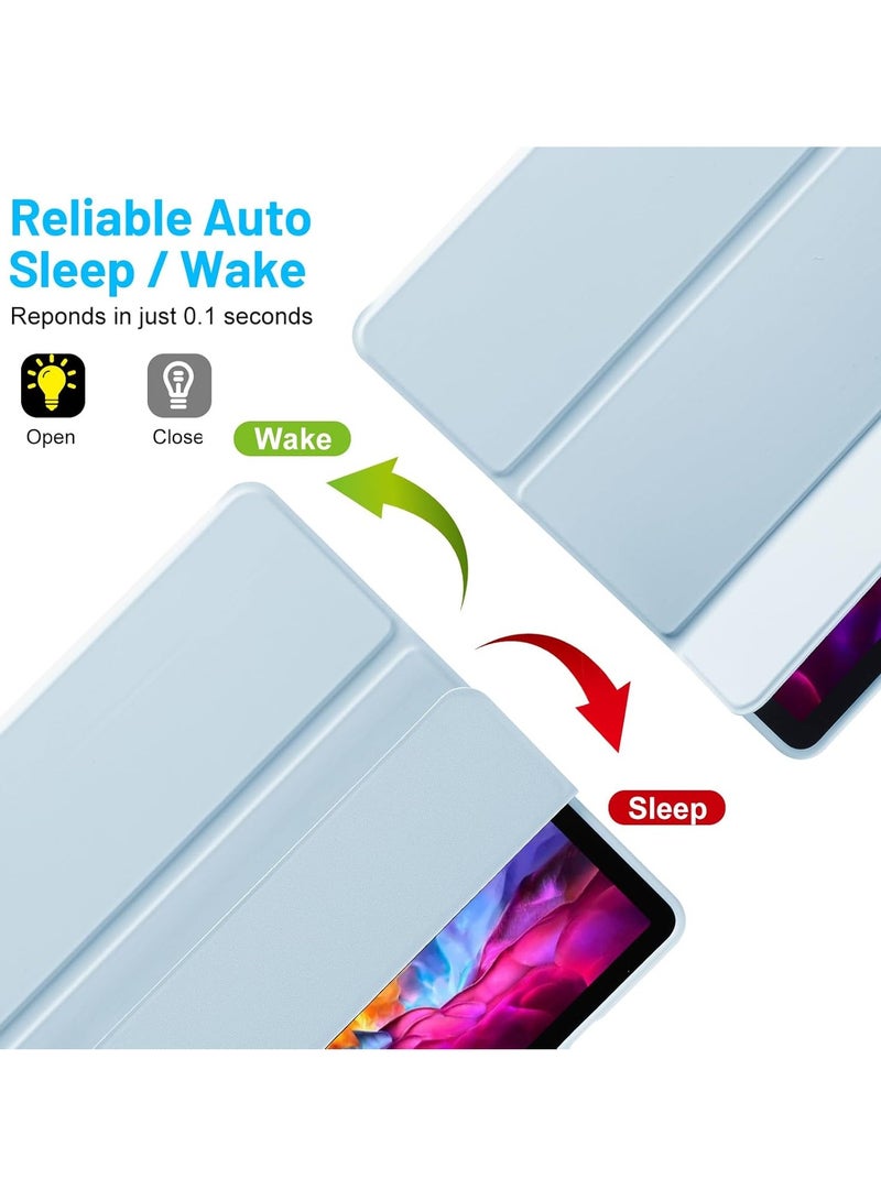ميجوفاست جراب Samsung Galaxy Tab S10Fe / S9Fe مع حامل قلم S، جراب واقٍ ذكي بحامل ثلاثي الطيات مع ظهر ناعم من مادة TPU، غطاء بخاصية السكون/التنشيط التلقائي لجراب Samsung Galaxy Tab S10 Fe / S9Fe، أزرق سماوي - Image 2