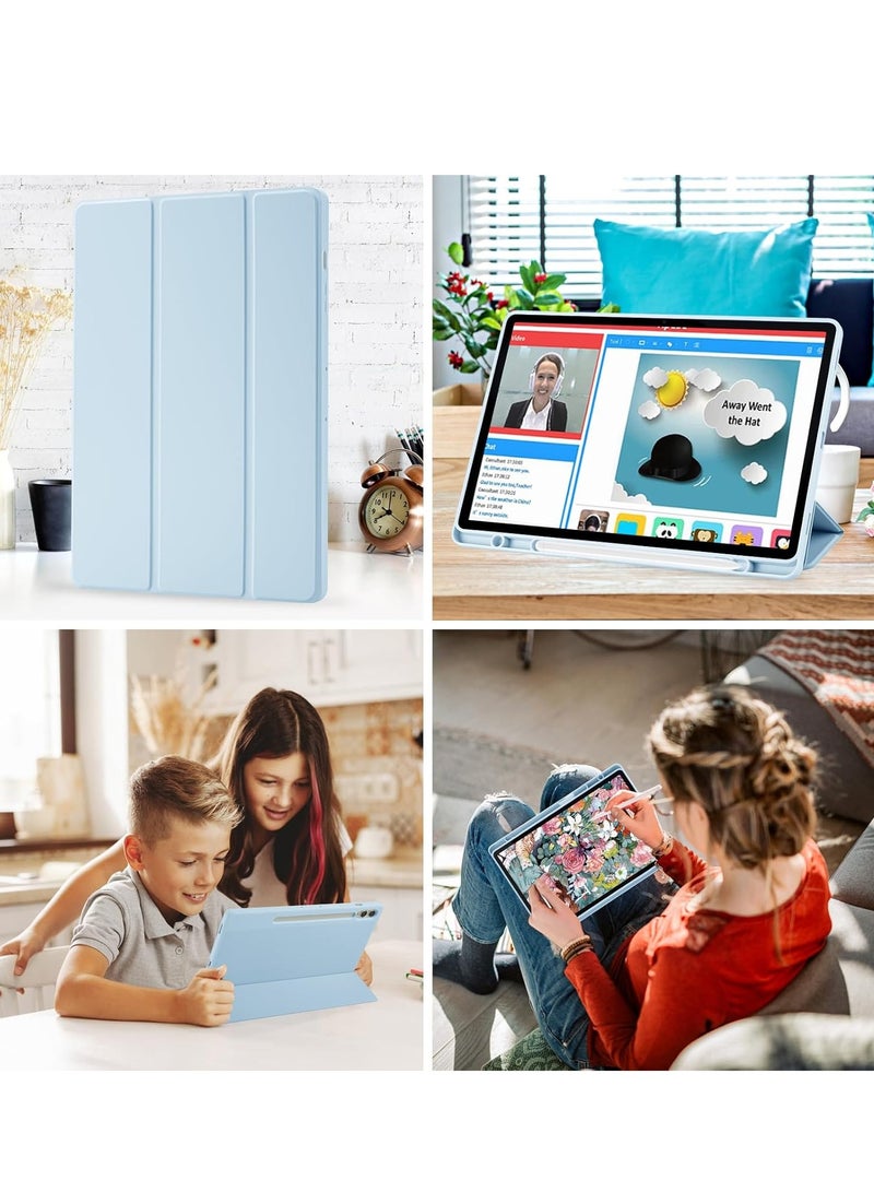 ميجوفاست جراب Samsung Galaxy Tab S10Fe / S9Fe مع حامل قلم S، جراب واقٍ ذكي بحامل ثلاثي الطيات مع ظهر ناعم من مادة TPU، غطاء بخاصية السكون/التنشيط التلقائي لجراب Samsung Galaxy Tab S10 Fe / S9Fe، أزرق سماوي - Image 5