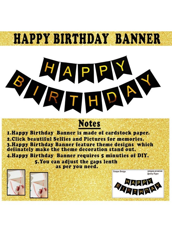 Party Propz Birthday Decoration Items - Happy Birthday Banner (Cardstock), Golden Confetti Balloons with Led Light| Decoration Items for Husband Wife Boy Girl Women Men - Balloons Golden, 10 Pieces - Image 3