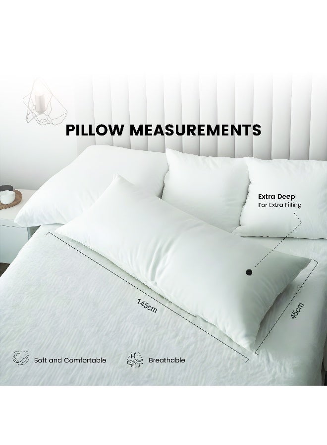 Rest Full Bed Pillow 45 X 145 Cm Extra Smooth White Lightweight Long Body Pillow Soft Breathable And Lightweight For Maternity Support  - Image 3