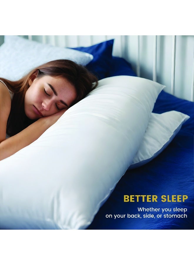 Rest Full Bed Pillow 45 X 145 Cm Extra Smooth White Lightweight Long Body Pillow Soft Breathable And Lightweight For Maternity Support  - Image 2