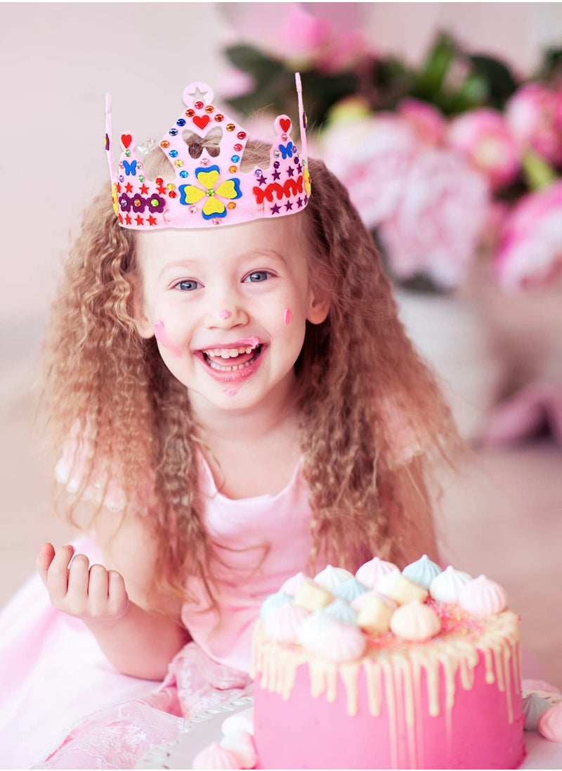 SYOSI Birthday Crown Children, Children Birthday Crown Hat DIY Birthday Tiara Craft Kit with Rhinestone for Girl and Boy Princess Gift Birthday Party Pretend Play School Craft Project  - Image 4