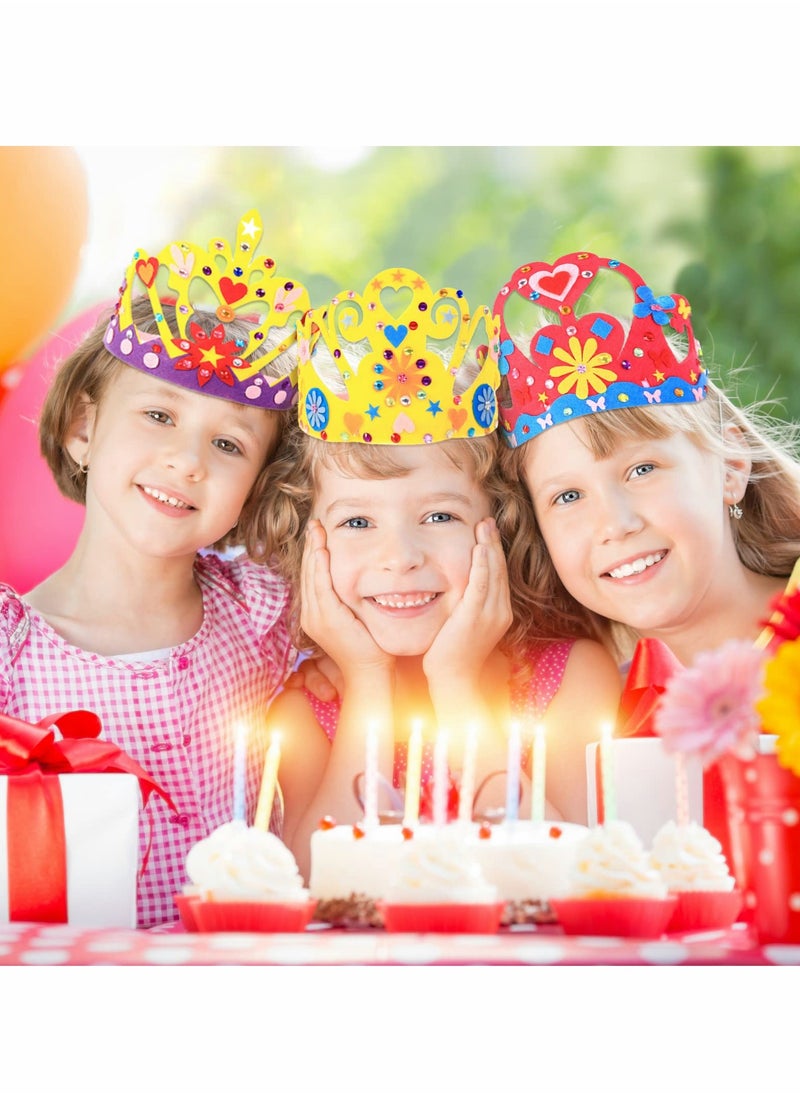 SYOSI Birthday Crown Children, Children Birthday Crown Hat DIY Birthday Tiara Craft Kit with Rhinestone for Girl and Boy Princess Gift Birthday Party Pretend Play School Craft Project  - Image 5