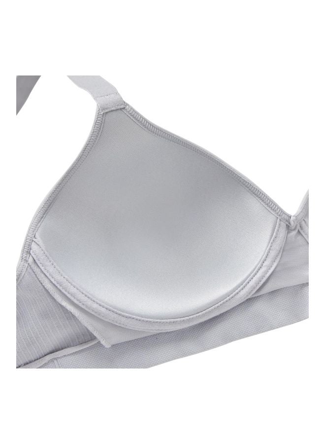 Hanes Womens Fuller Coverage Foam Wire Free with Floral Pattern Charcoal Large - Image 5