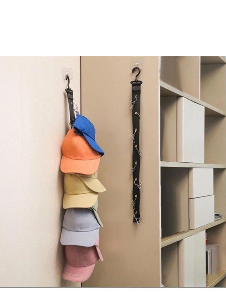 Closet Hanging Hat Rack, Holds Up To 8 Caps for Baseball Hats, Closet Door Baseball Hat Organizer Hat Storage - Image 2