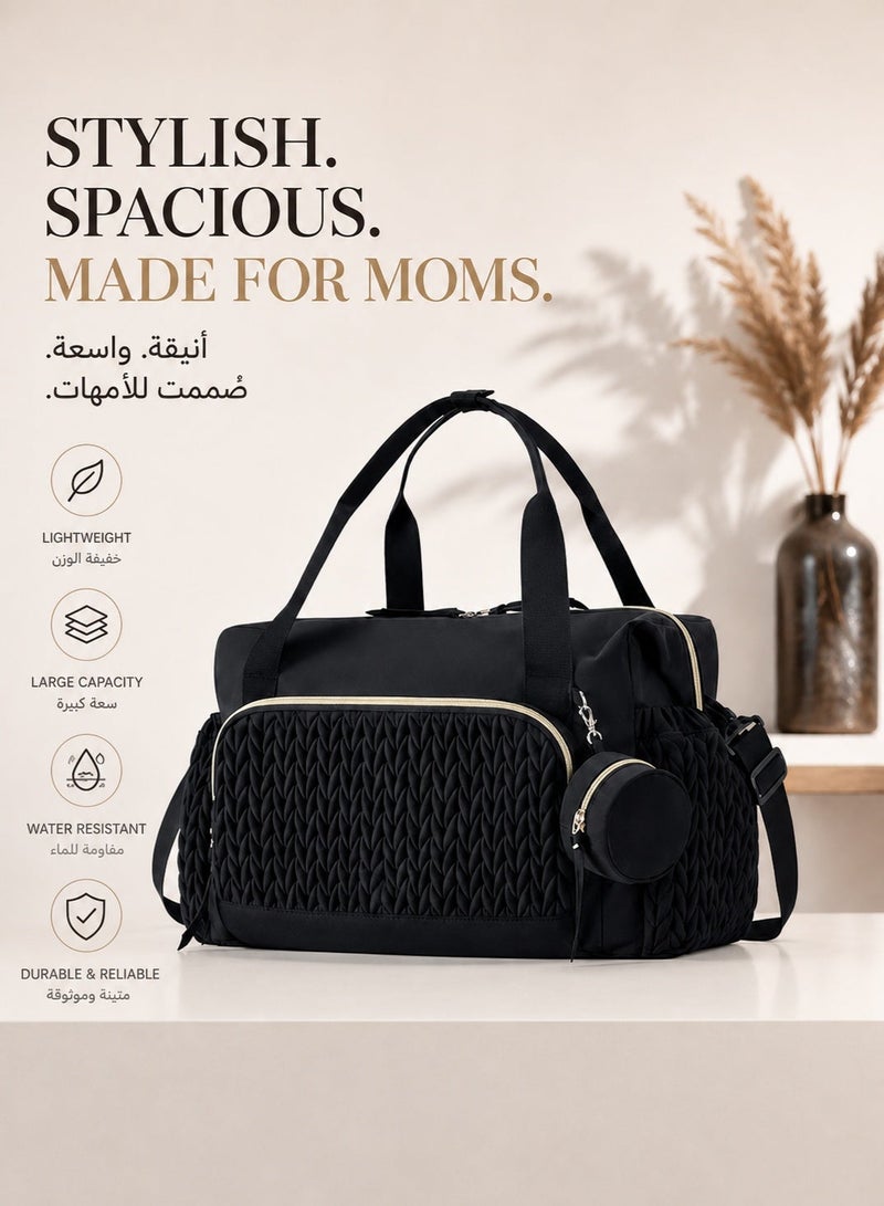 TaqwaMart Baby Diaper Bag for Moms, Large Capacity Travel Tote with Pacifier Pocket, Maternity Hospital Bag for Baby Essentials - Image 2