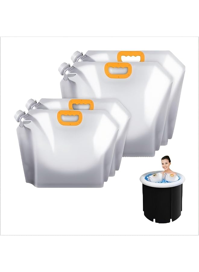 Generic Lindoro XH 2 Ice Bath Bags Of 5L And 10L Each Reusable Cold Water Soaking Kit For Sports Recovery Portable Camping Plastic Soft Storage Function Water Bag With Leak Proof Seams (4 piece set) - Image 1