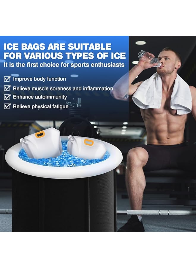 Generic Lindoro XH 2 Ice Bath Bags Of 5L And 10L Each Reusable Cold Water Soaking Kit For Sports Recovery Portable Camping Plastic Soft Storage Function Water Bag With Leak Proof Seams (4 piece set) - Image 4