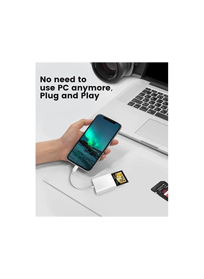 erorex - Card Reader for iPhone iPad,Oyuiasle Trail Game Camera SD Card Reader Viewer,Memory Card Reader Adapter with SD & MicroSD Card Slots,Plug and Play - Image 1