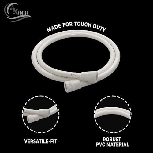 KINIK PTMT White Connection Pipe 1.5 Meter | Hot & Cold Water Inlet Hose for Wash Basin, Geyser, Kitchen Sink & Flush Tank | Flexible, Leak-Proof & Rust-Free - Image 2
