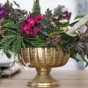 Accent Decor Distressed Gold Metal Compote Bowl | Gold Compote Vase l Lita Metal Vase l Indoor and Outdoor Compote for Any Event - Image 4