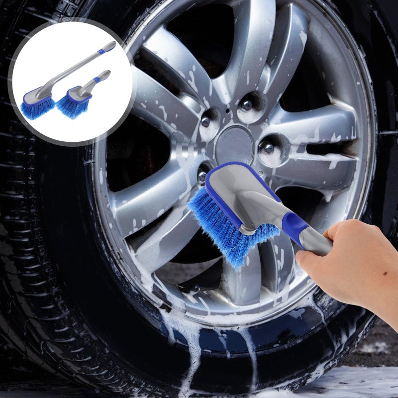 🚗 فرشاة تنظيف لعجلات السيارة بمقبض مريح ورأس قابل للاستبدال - Image 1
