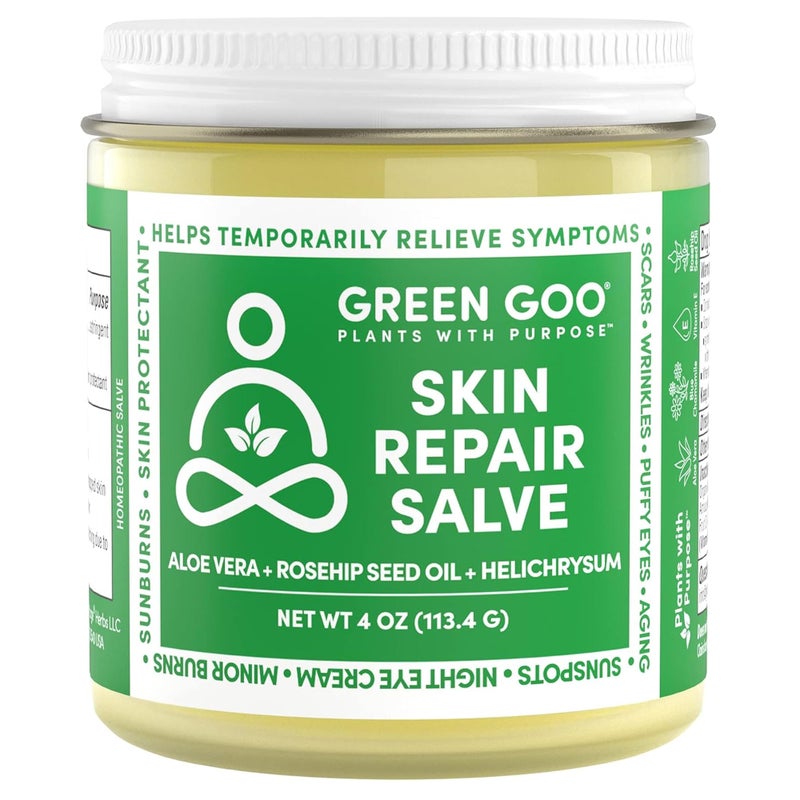Green Goo Skin Repair Healing Salve, Natural Body & Face Moisturizer with Aloe Vera, Improves Skin's Appearance, Great for Scarring & Wrinkles, 4 Oz - Image 1