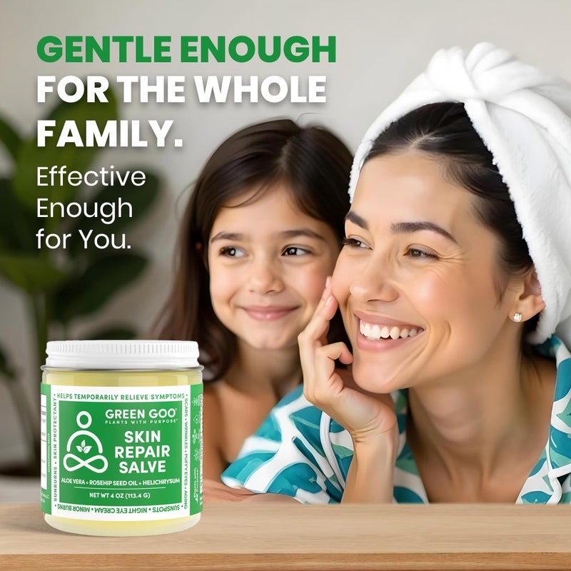 Green Goo Skin Repair Healing Salve, Natural Body & Face Moisturizer with Aloe Vera, Improves Skin's Appearance, Great for Scarring & Wrinkles, 4 Oz - Image 4