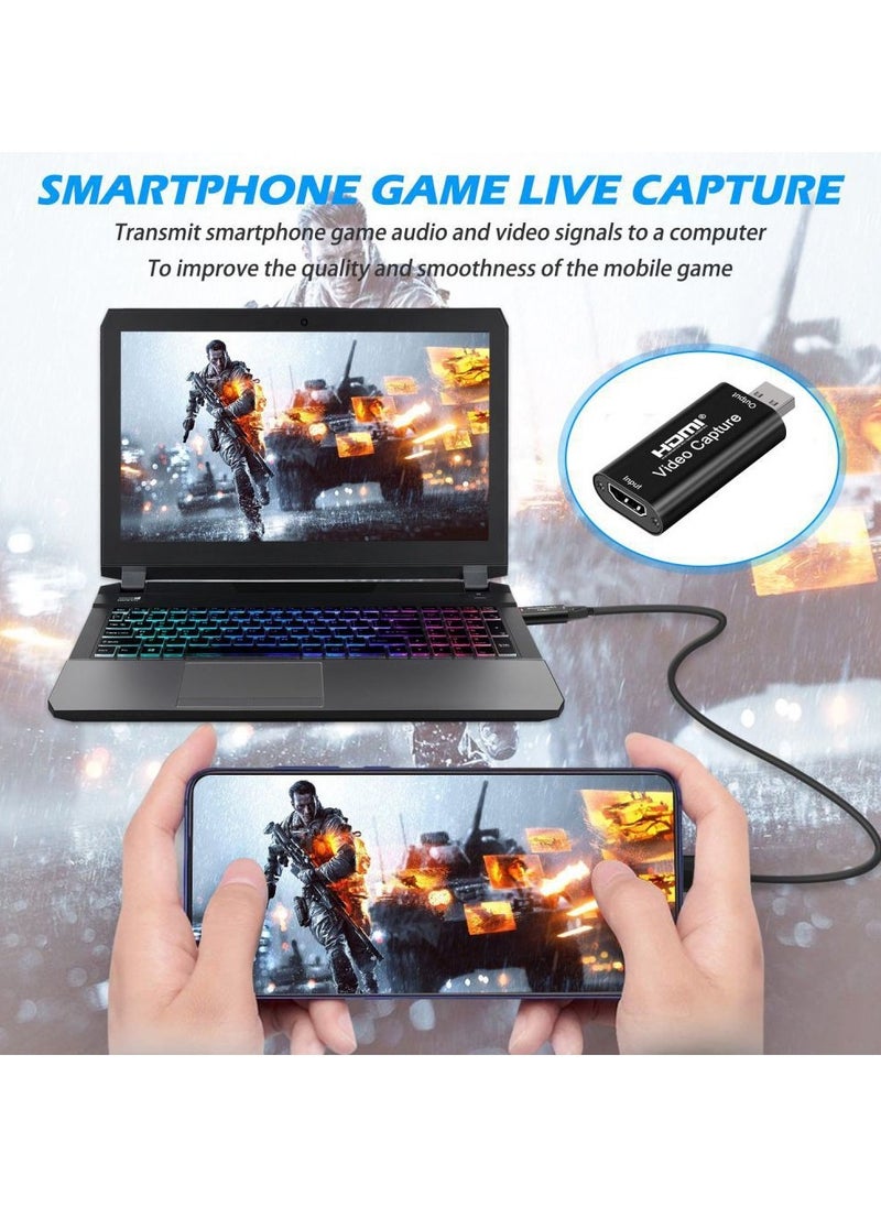 Generic - بطاقة التقاط فيديو HDMI، بطاقة التقاط مطورة بدقة 1080 بكسل بمعدل 60 إطارًا في الثانية، محول التقاط الصوت لبطاقة Cam Link HDMI إلى USB 2.0 للألعاب والبث المباشر ونينتندو سويتش وبلاي ستيشن 3/4 وإكس بوكس - Image 1