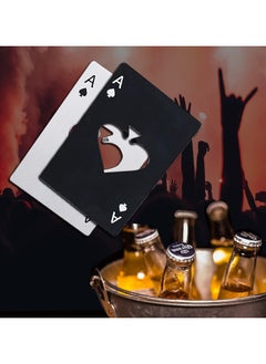 Generic Ace Of Spades Bottle Opener Credit Card Size Pocker Cap Opener Portable Stainless Steel Can Opener 8.5cmx5.4x0.1cm (2 Pack Black & Silver)  - Image 3