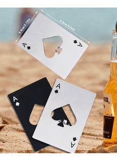 Generic Ace Of Spades Bottle Opener Credit Card Size Pocker Cap Opener Portable Stainless Steel Can Opener 8.5cmx5.4x0.1cm (2 Pack Black & Silver)  - Image 5