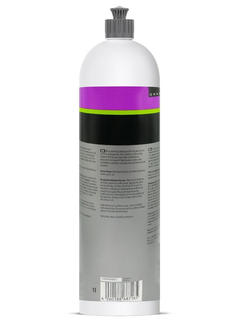 كوش كيمي Koch Chemie Micro Cut and Finish ملمع سيارات عالي اللمعان سعة 1 لتر مع شمع الكارنوبا، مركب احترافي لتصحيح الطلاء وإزالة الدوامات، تركيبة تلميع دقيقة دقيقة لتفاصيل السيارات واستعادة اللمسات النهائية - P301  - Image 3