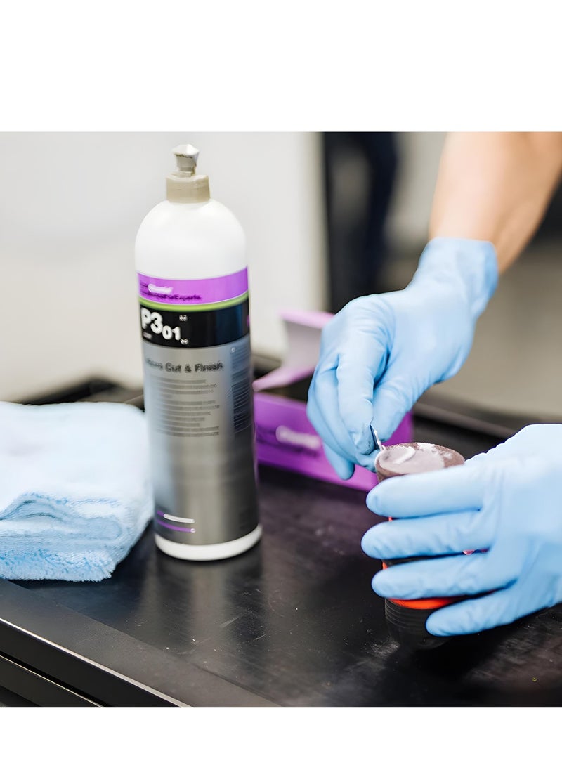 كوش كيمي Koch Chemie Micro Cut and Finish ملمع سيارات عالي اللمعان سعة 1 لتر مع شمع الكارنوبا، مركب احترافي لتصحيح الطلاء وإزالة الدوامات، تركيبة تلميع دقيقة دقيقة لتفاصيل السيارات واستعادة اللمسات النهائية - P301  - Image 5