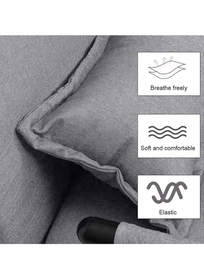 Organized Home 3in1 Folding Arm Chair Convertible Sleeper Chair Leisure Recliner Lounge Couch Sofa Bed with Pillow and 5 Position Adjustable Backrest for Home Office (Gray) Width 80cm  - Image 5