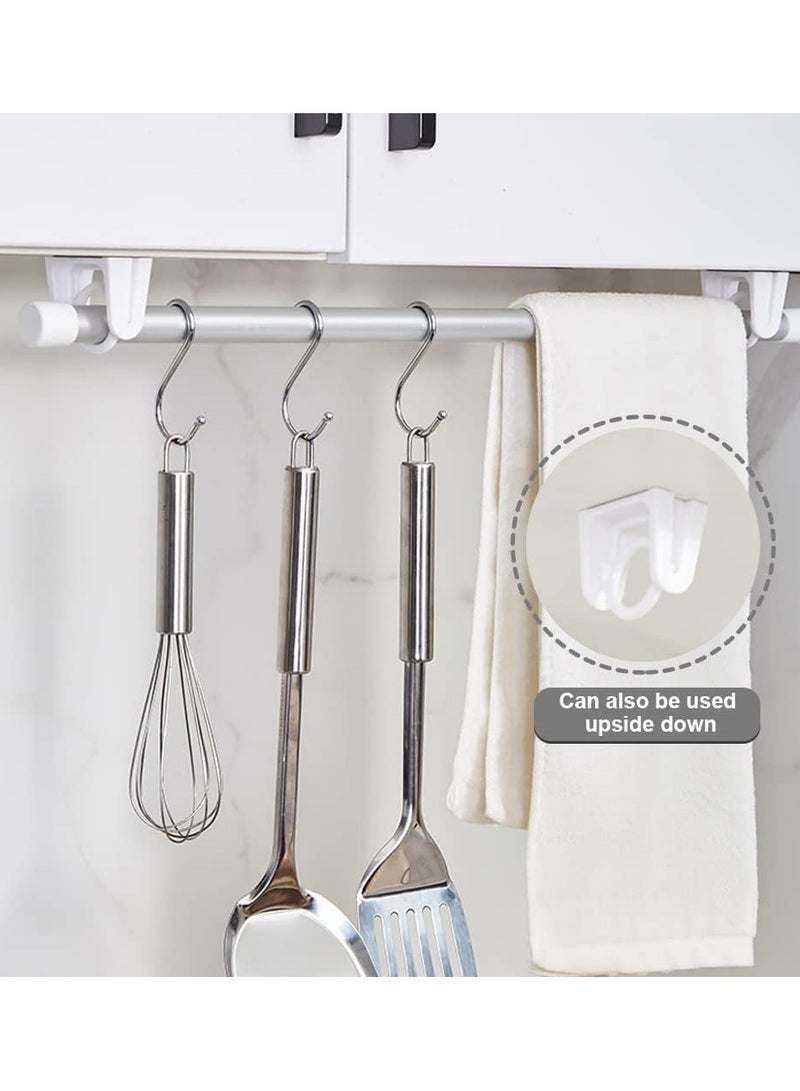 8 Pcs 360° Rotating Ring Curtain Rod Brackets No Drilling Self Adhesive Tension Rod Curtain Rod Holders Curtain Rod Hooks Hangers - Image 5