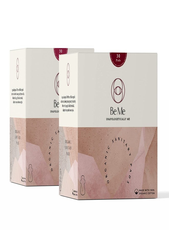 Beme Be Me - Sanitary Pads for Women - Flow Wise - With White Disposal Pouches, Rash Free, Biodegradable, Anti Bacterial Napkin (Regular, Large & Extra Large - Pack of 60 Pads) - Image 1