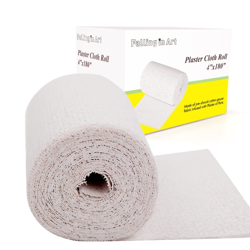 Falling in Art Plaster Cloth Rolls, 500gsm Plaster Strip, Plaster Gauze Bandages for Craft Projects, Mask Making, Belly Casts, Body Molds, 4inch x180inch, Single roll - Image 1