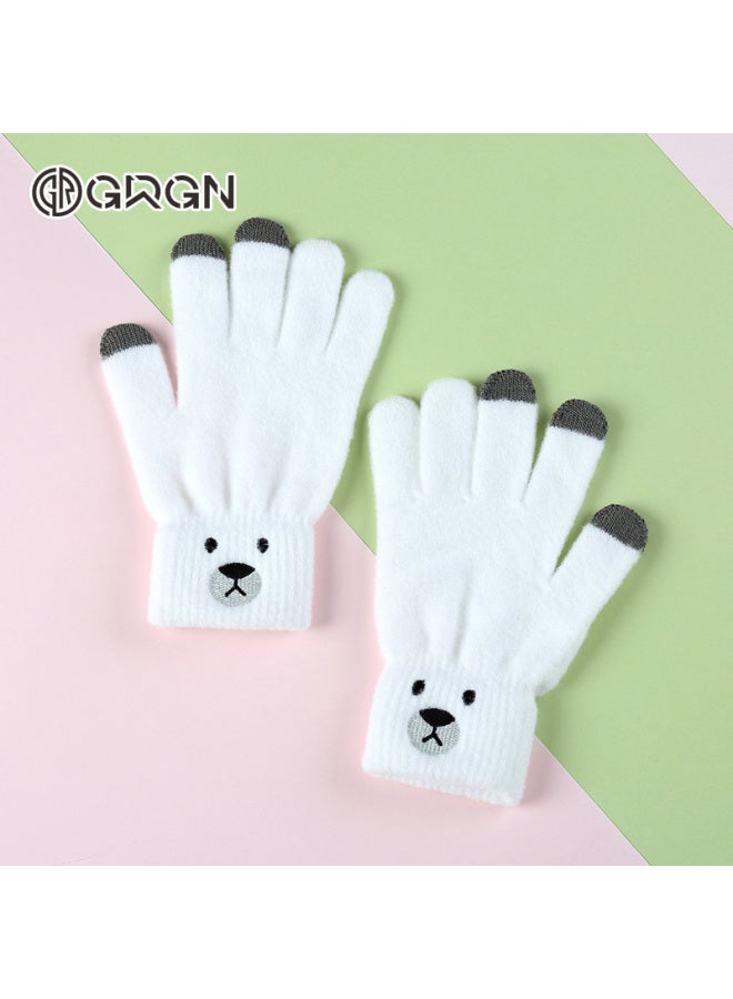 Grgn Women's Winter Gloves, Cold-proof And Warm, Thickened And Fleece-lined, Windproof, Cute Touchscreen Gloves For Women - Image 5