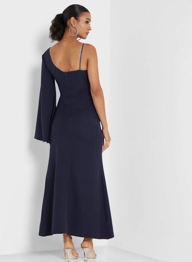 Asymmetric Sleeve Dress