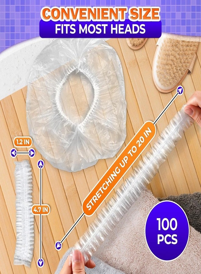 KETAR 100 PCs Shower Caps for Women Disposable - Plastic Hair Cap for Salon, Spa, Travel, and Home Use - Waterproof, Comfortable, Lightweight, and Secure Disposable Shower Caps for Women Hair Protection - Image 2