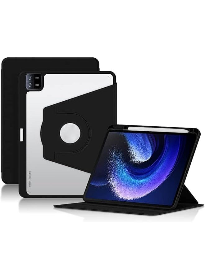 erorex - Compatible With Xiaomi Mi Pad 6 Pad 6 Pro 2023 Cover 360 Rotating Transparent Tablet Case Funda With Auto Wake Up Sleep For Mi Pad 6 Pad 6 Pro Black - Image 1