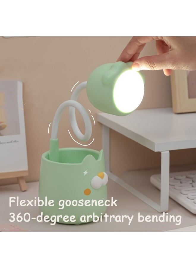 Generic LED Desk Lamp,3 Colors Dimming Brightness Touch Control USB Table Lamps,Eye-Caring Study Desk Lamp with Pen Holder and Phone Stand, Rechargeable Desk Light Gooseneck Lamp for Bedrooms Dorm Home Office（Pink）  - Image 4