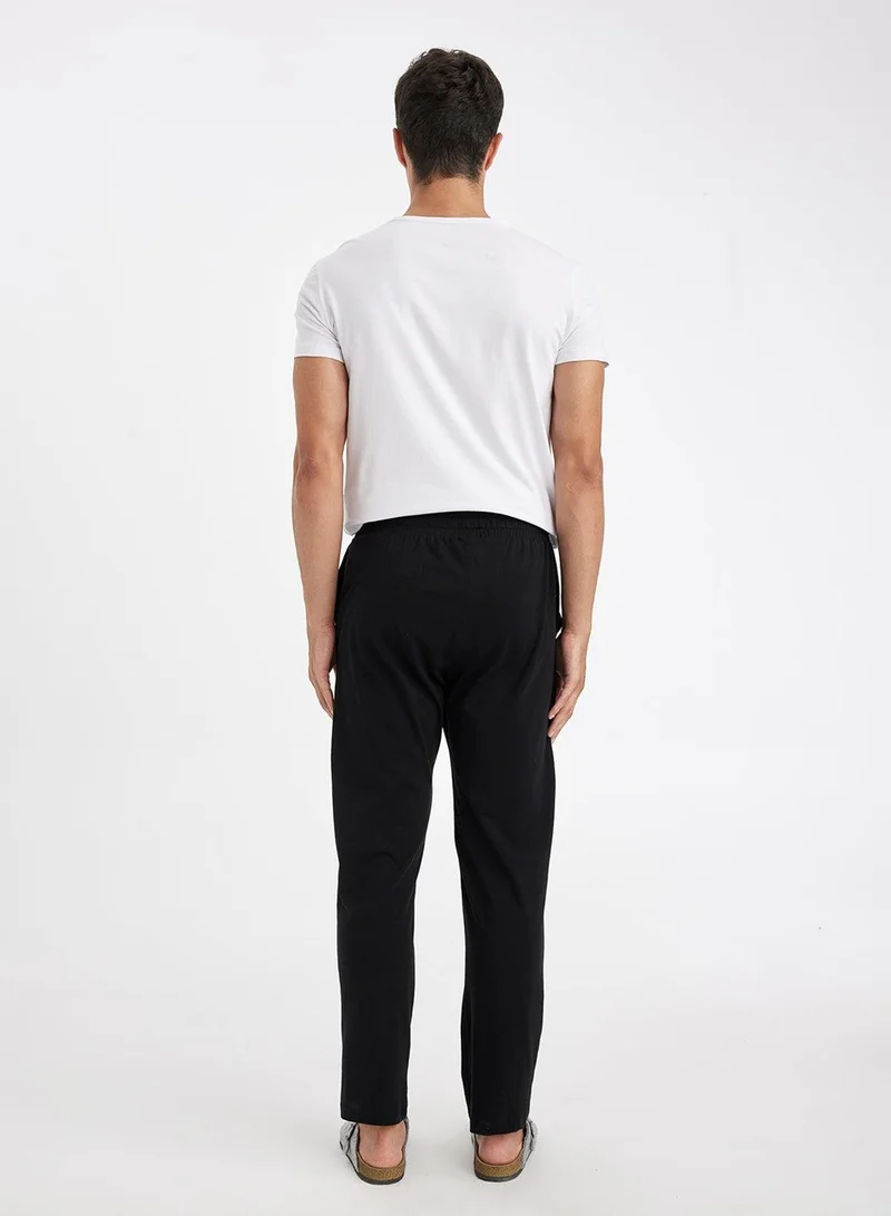 DeFacto Regular Fit Drawstring Straight Leg Pajama Bottoms With Pockets
