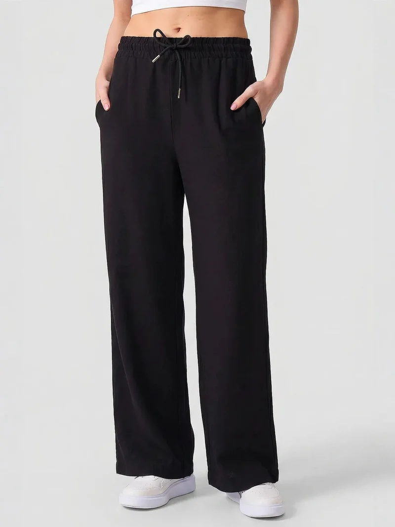 تومي لايف TOMMY Mid Waist Palazzo Pants with Drawstring