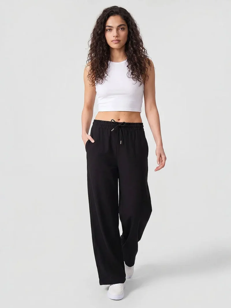 تومي لايف TOMMY Mid Waist Palazzo Pants with Drawstring
