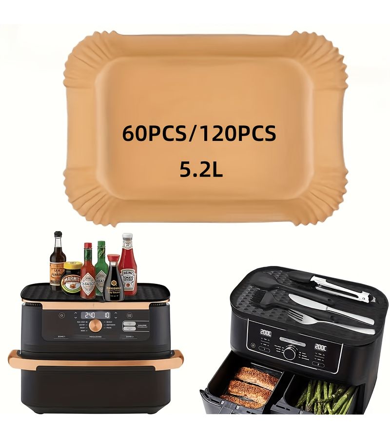 120 Pcs 1.37 Gal Disposable Air Fryer Liners Compatible with Air Fryers - Image 1