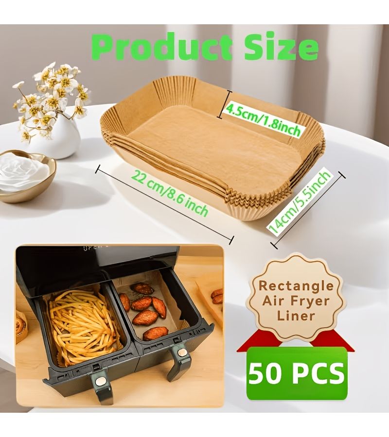 120 Pcs 1.37 Gal Disposable Air Fryer Liners Compatible with Air Fryers - Image 3