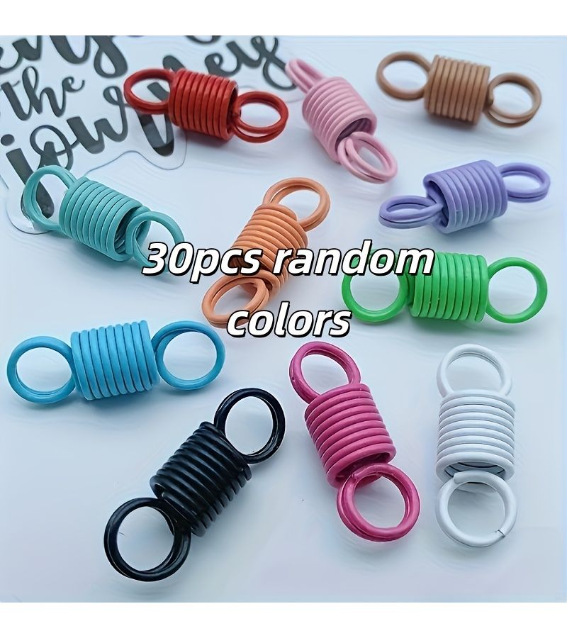 30pcs Multicolor Spring Connectors Extended Compression Clips for Crafts - Image 2