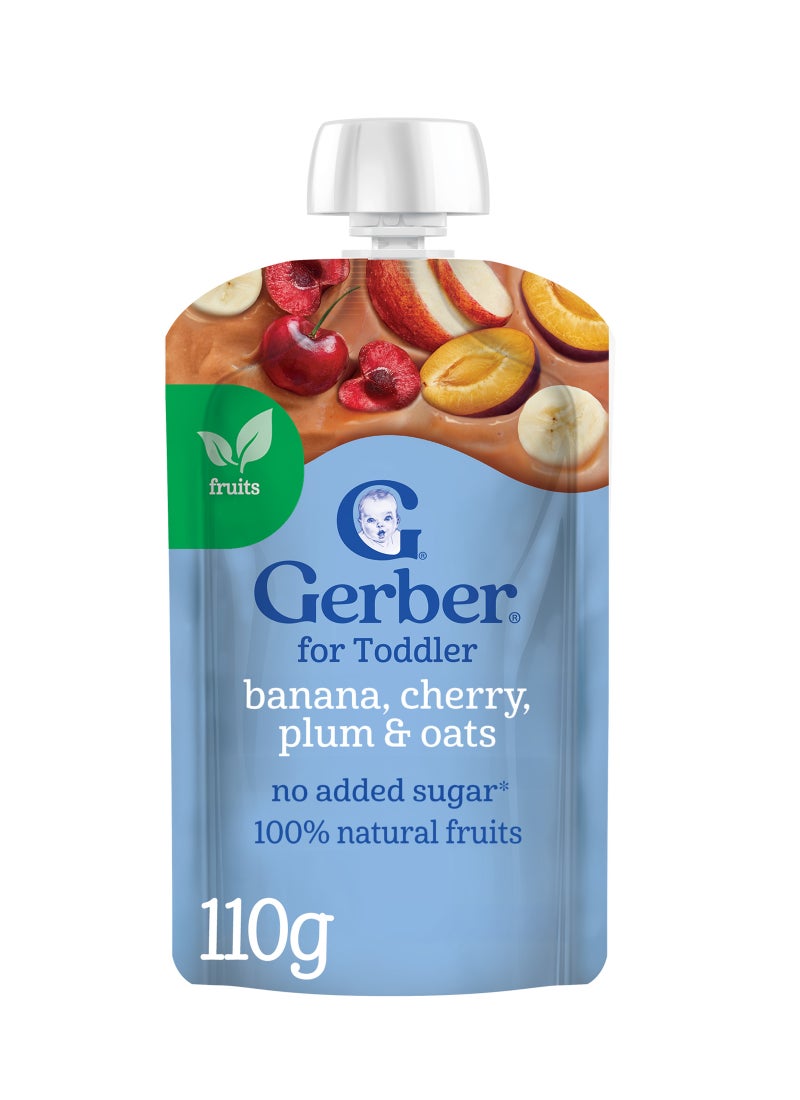 Gerber Banana Cherry Plum And Oats Puree Pouch - Image 1